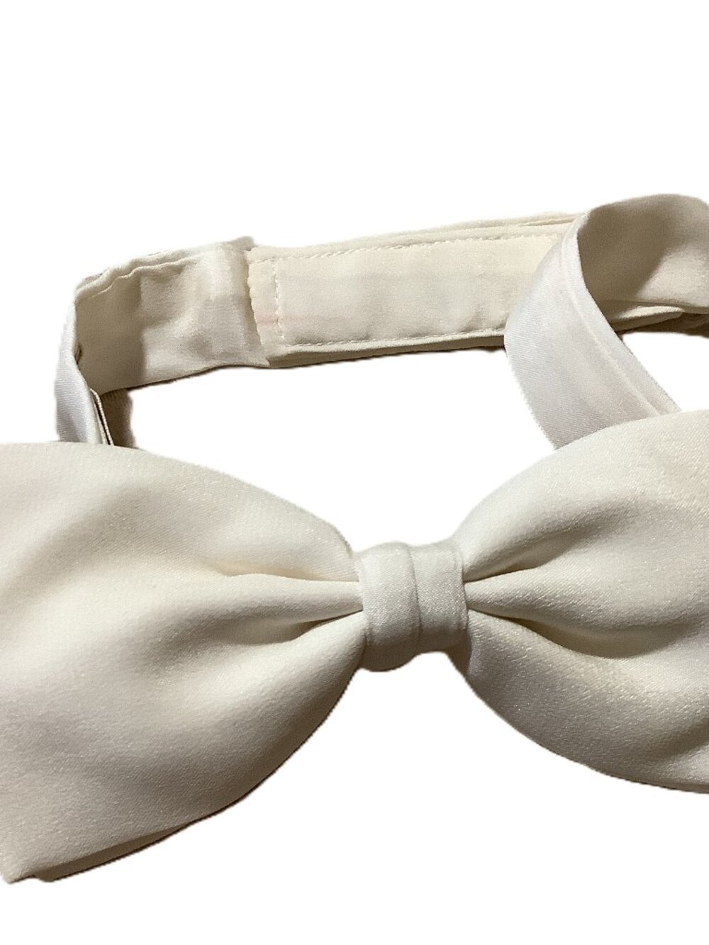 Italian 100% Pure Silk Luxury Bowtie Ivory Color  Adjustable Size